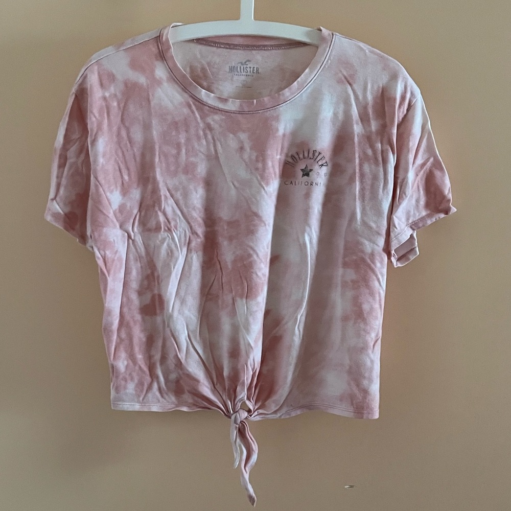 Hollister pink tie dye knitted top